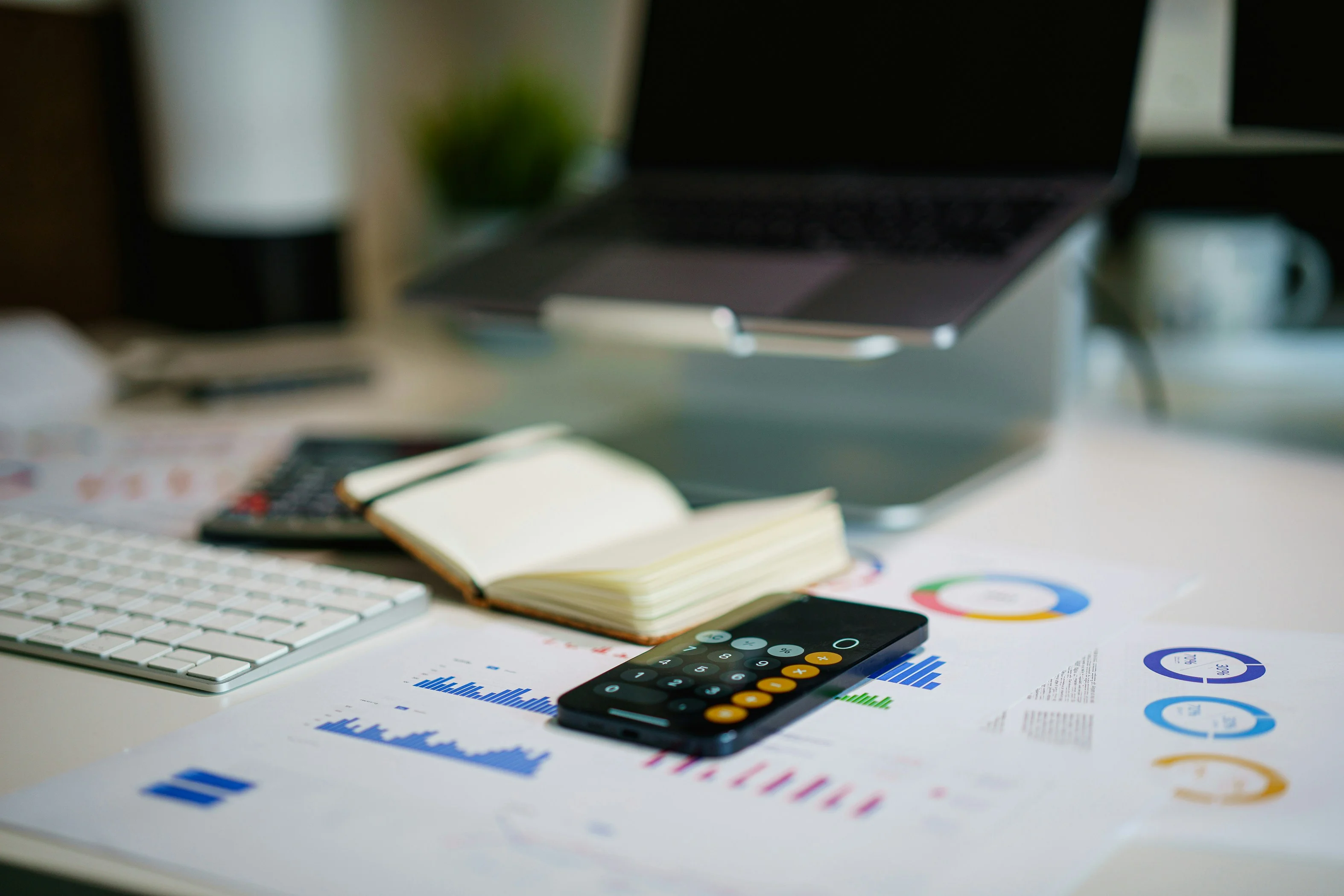 Financial Document Scattered on Table